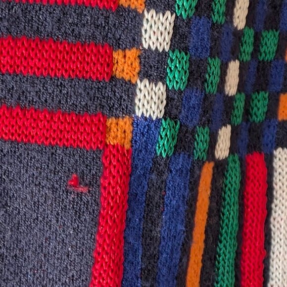 Merino Wool Multicolor Tory Burch Plaid Cardigan - Picture 4 of 8